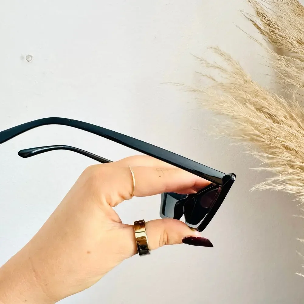 INDY FREE PEOPLE ANTHRO Black Cat Eye Plastic Rectangle $118 Sunnies Sunglasses